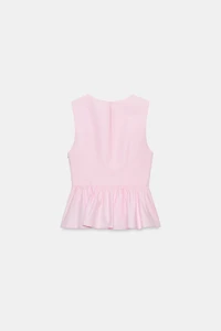 PEPLUM TOP WITH FROG CLASPS