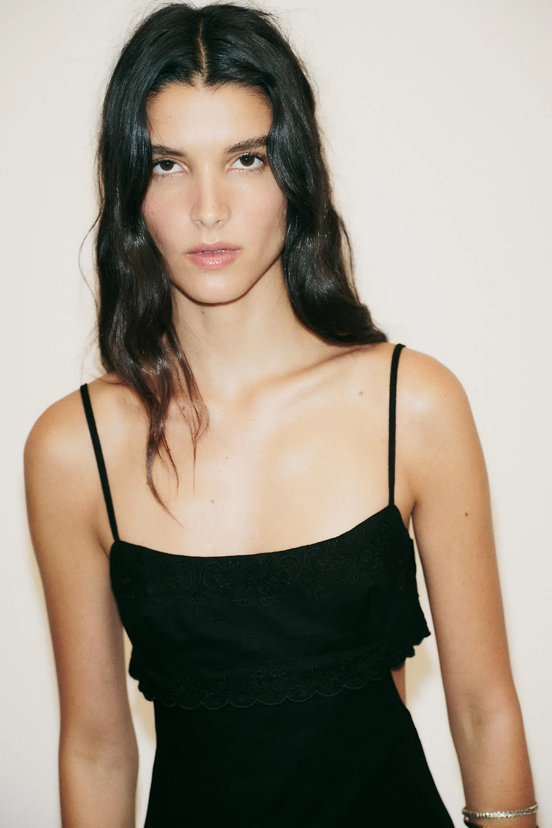CUT OUT EMBROIDERED DRESS