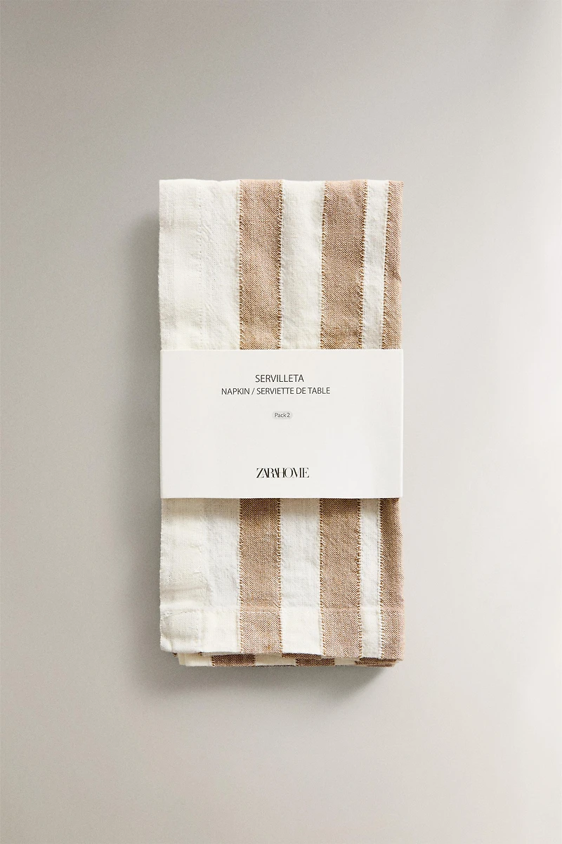 SET OF STRIPED LINEN NAPKINS (SET OF 2)
