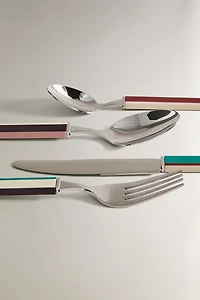 ENSEMBLE COUVERTS 4 PIÈCES MANCHE RAYURES X COLLAGERIE