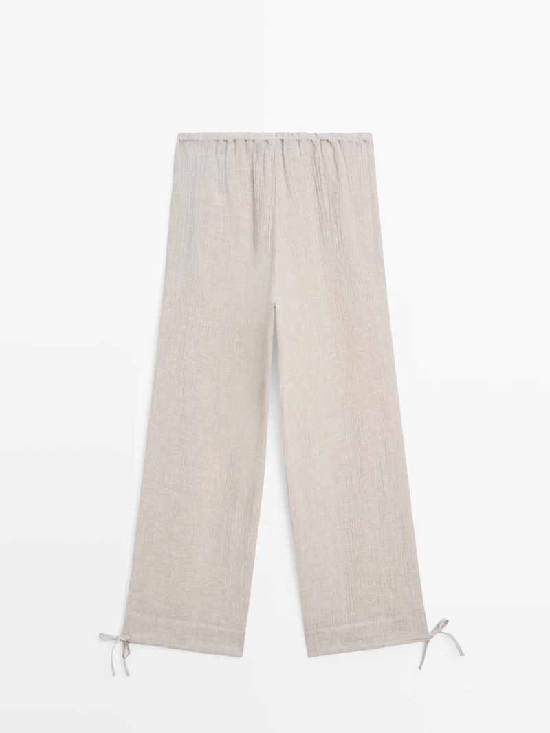 100% linen sarouel trousers