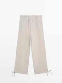 100% linen sarouel trousers