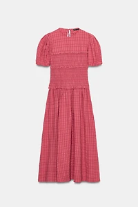SMOCKED MIDI DRESS