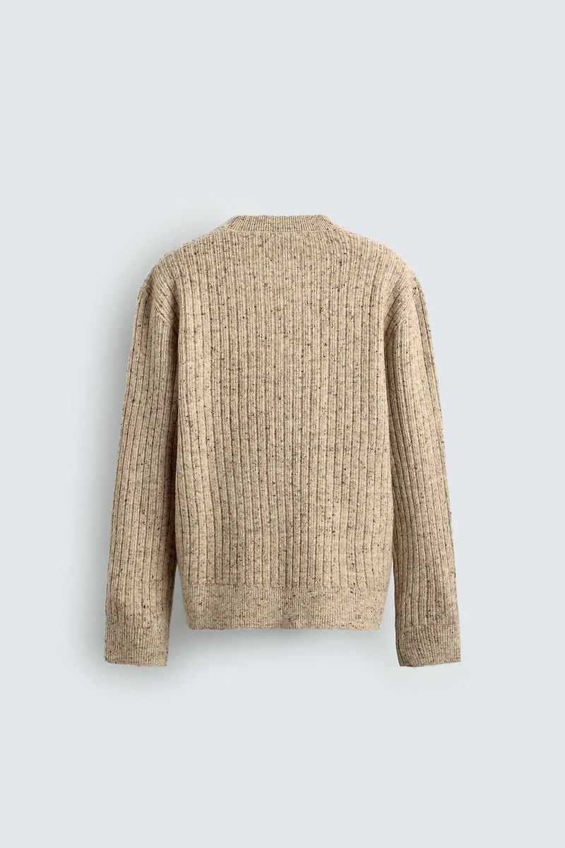 RIBBED BUTTONED JUMPER