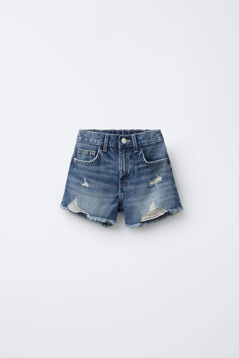 BERMUDA EN DENIM DÉCHIR