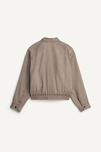BLOUSON BOMBER COURT RAYURES VISCOSE-CUPRO