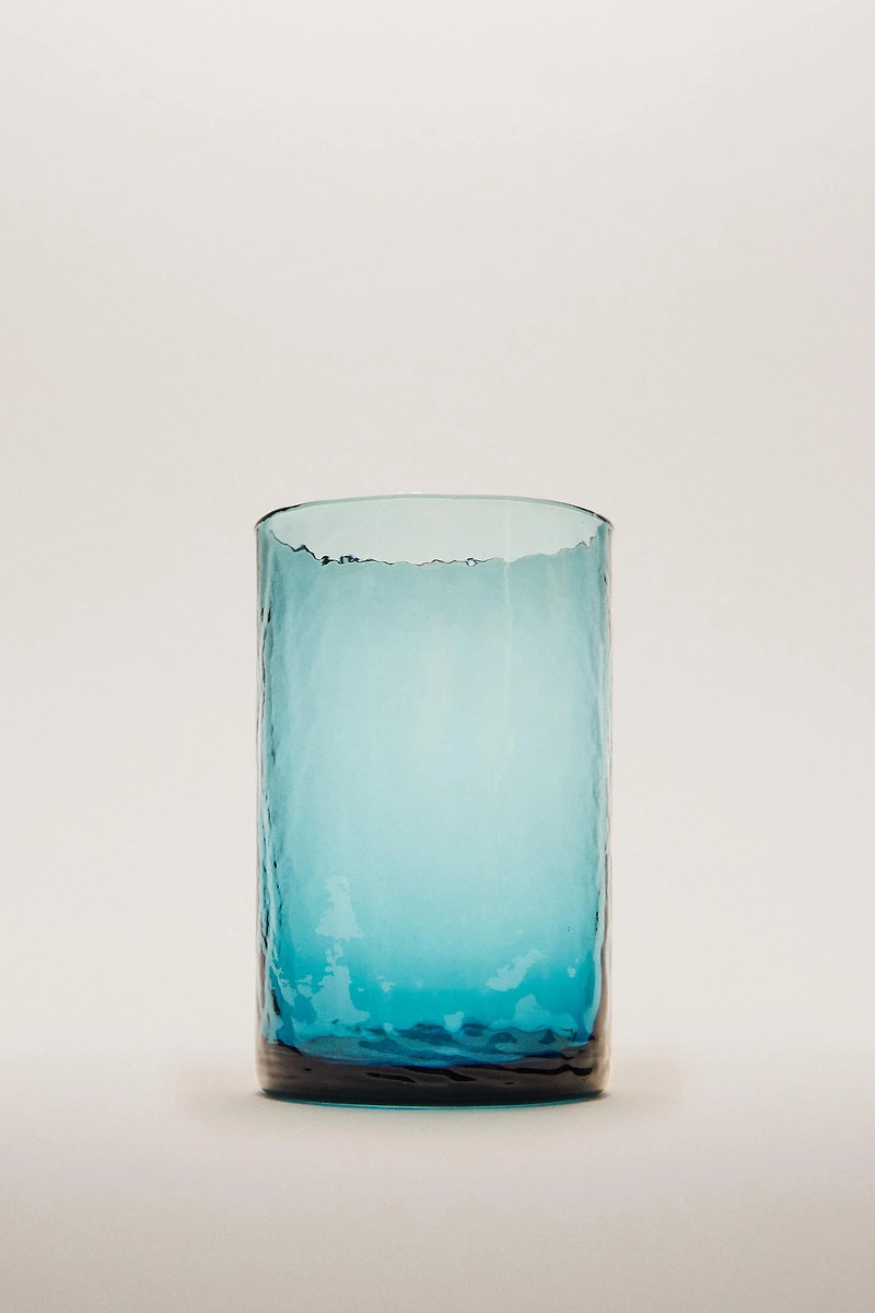VERRE À EAU EN VERRE TEXTURÉ