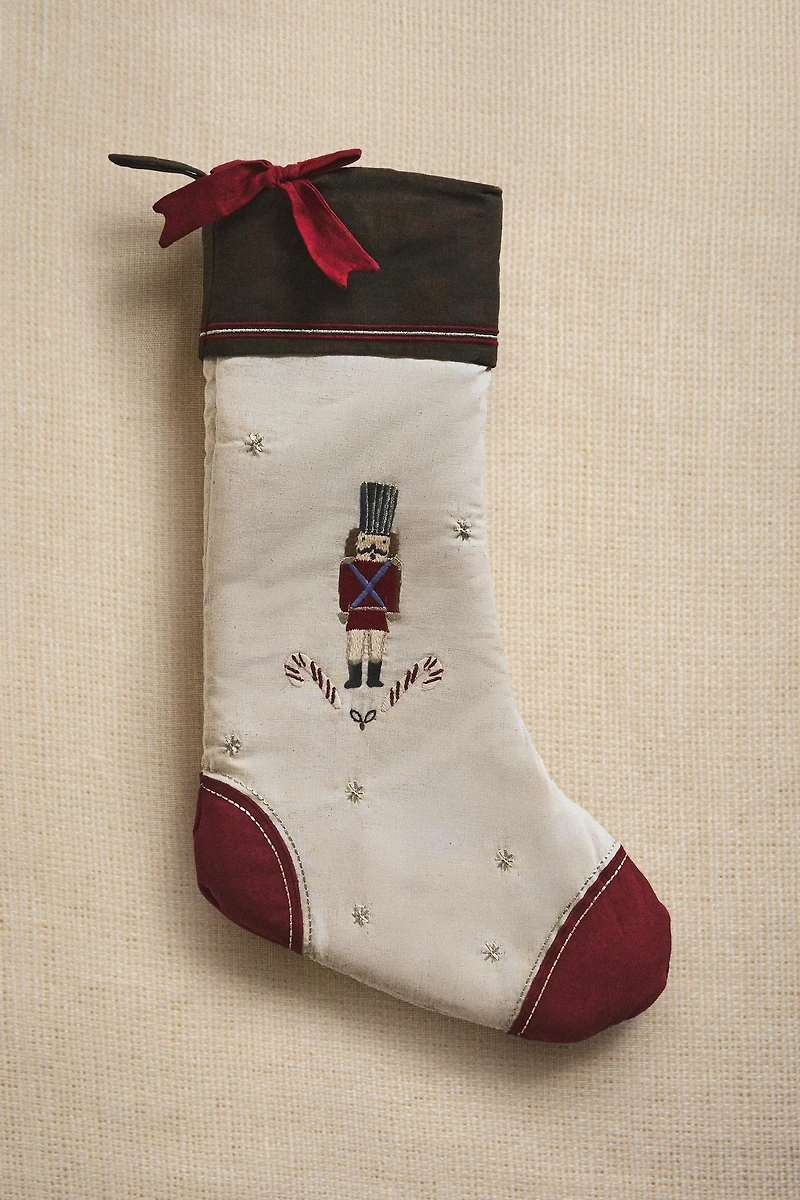 EMBROIDERED STOCKING CHRISTMAS DECORATION