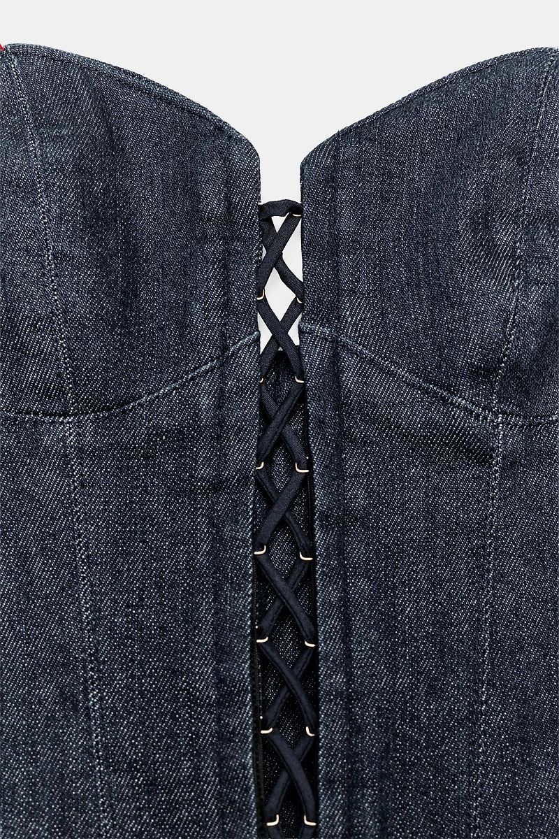 TRF DENIM CORSET TOP
