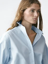 Raglan sleeve poplin shirt