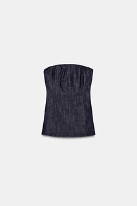 TOP BUSTIER EFFET DENIM