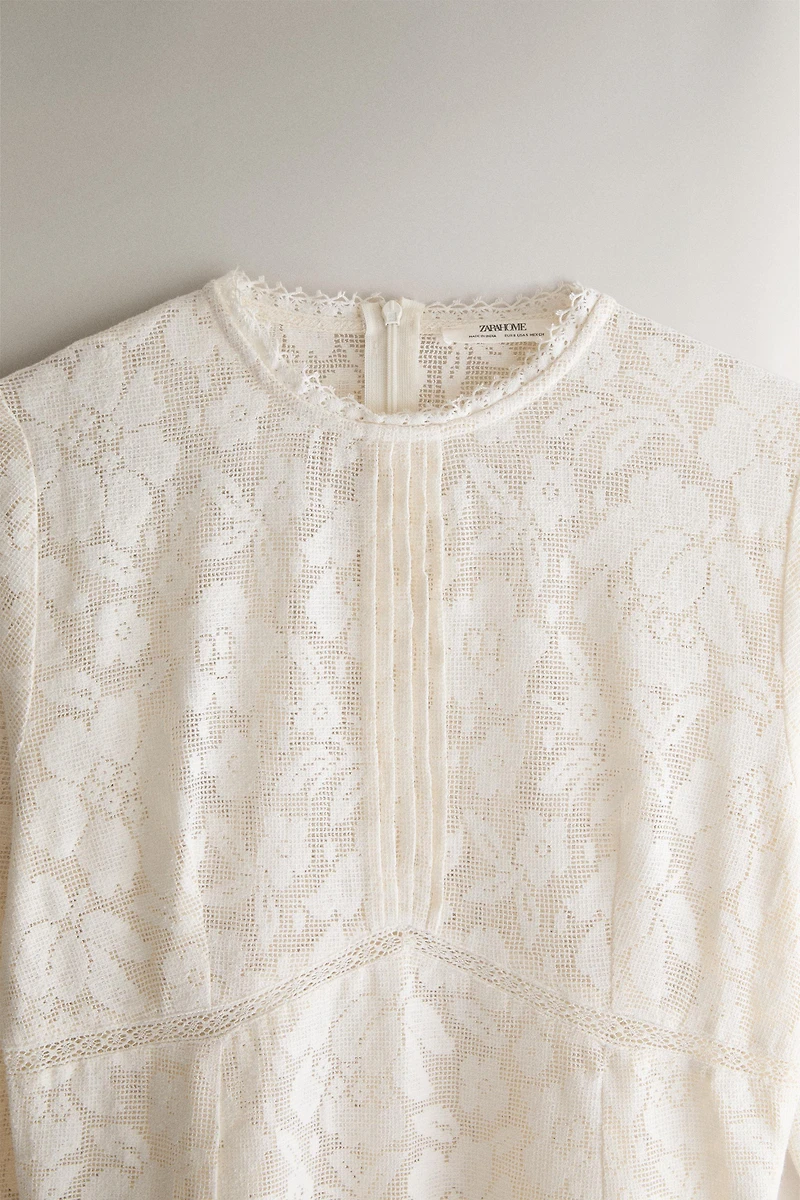 FLORAL LACE COTTON DRESS