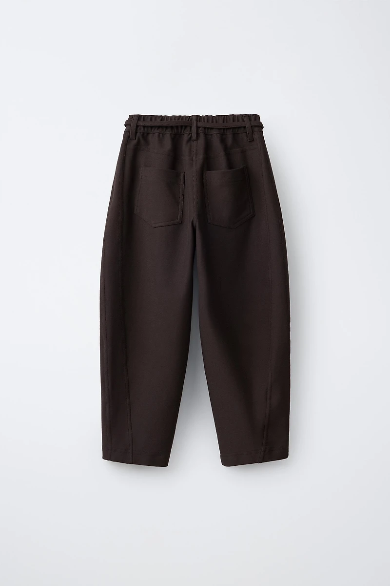 DRAWSTRING BARREL PANTS