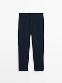 100% cotton slim fit trousers