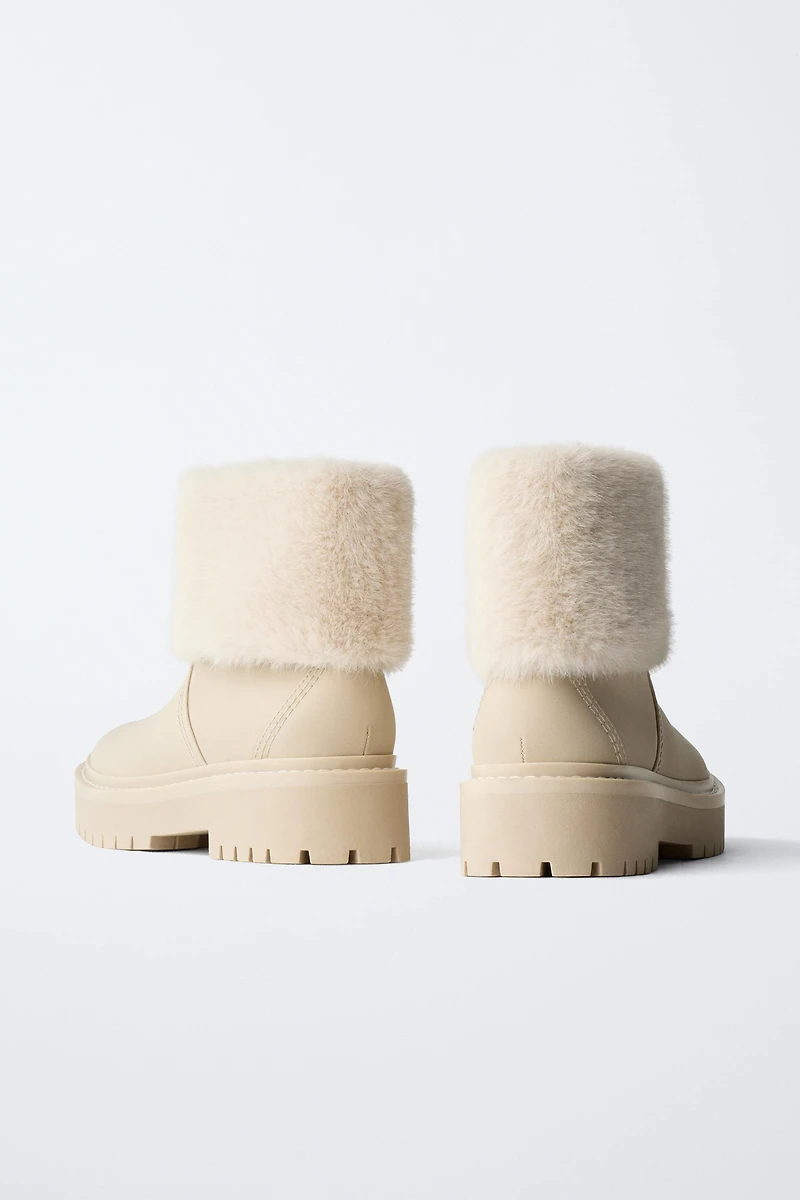 FAUX FUR ANKLE BOOTS