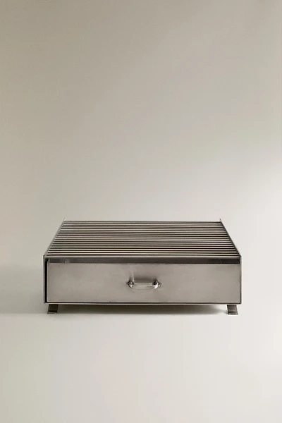 STEEL FIREWOOD DRAWER STAND FIREPLACE