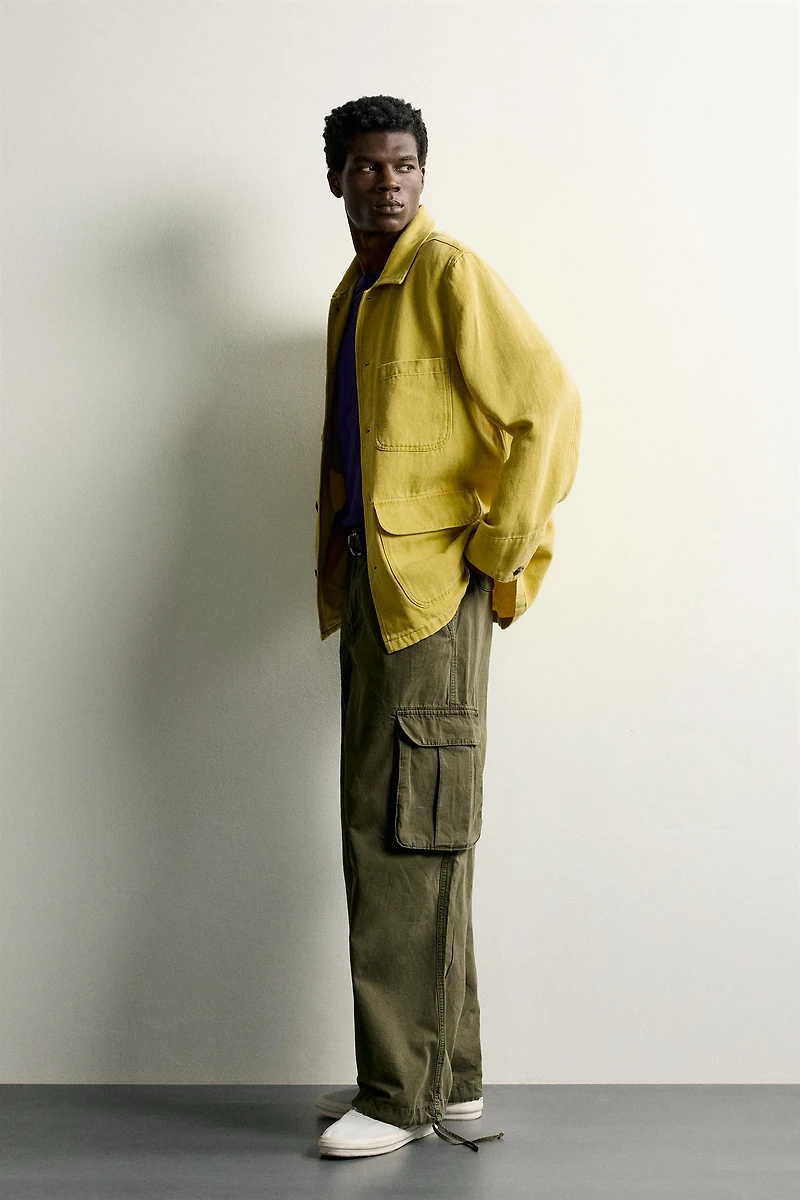 WASHED STRUCTURED RELAXED FIT OVERSHIRT