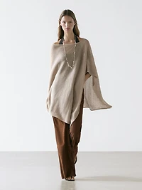 Linen blend knit cape
