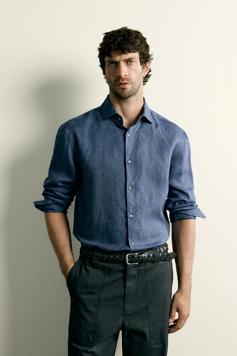 100% LINEN REGULAR FIT SHIRT