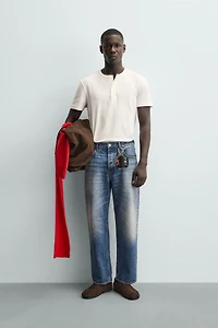 HENLEY NECK T-SHIRT