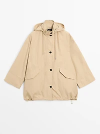 Puff parka with hood detail