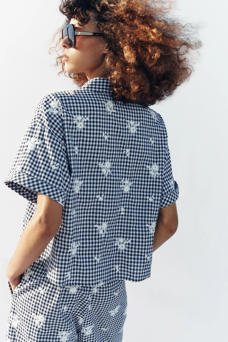 EMBROIDERED PLAID SHIRT