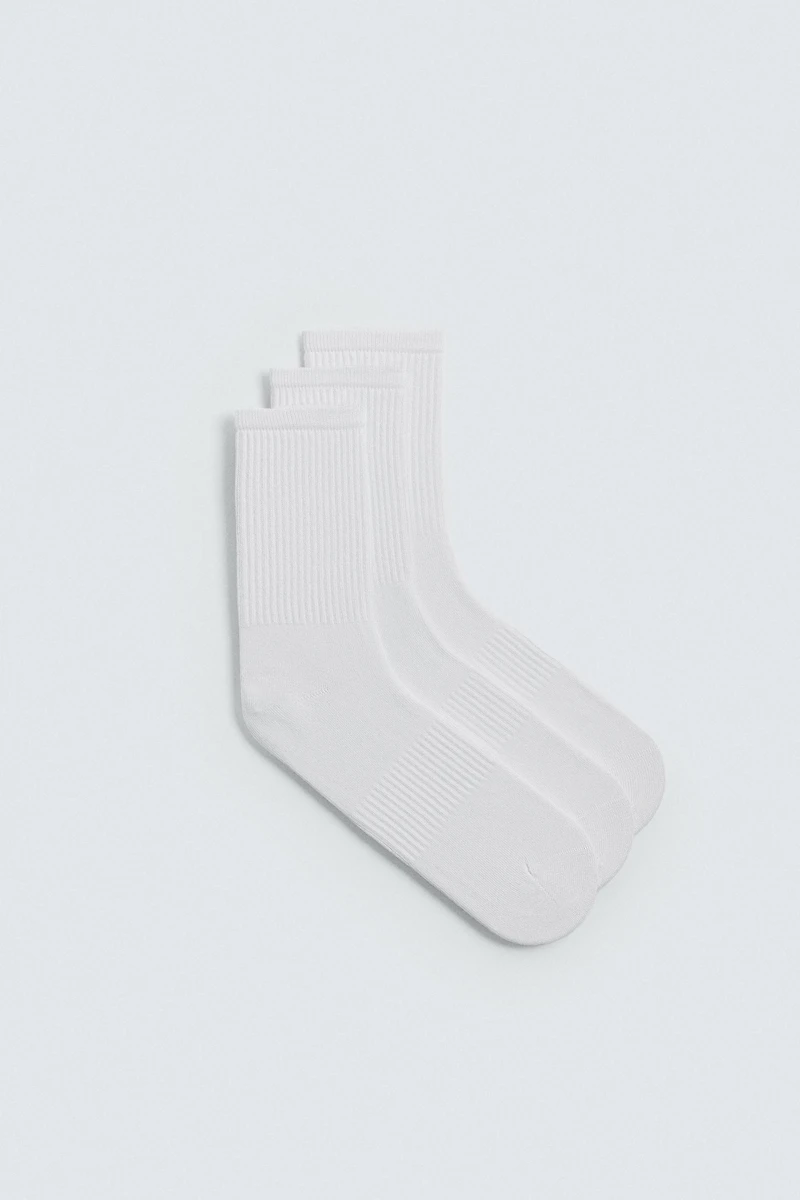 LOT DE 3 PAIRES CHAUSSETTES BASIQUES CÔTELÉES