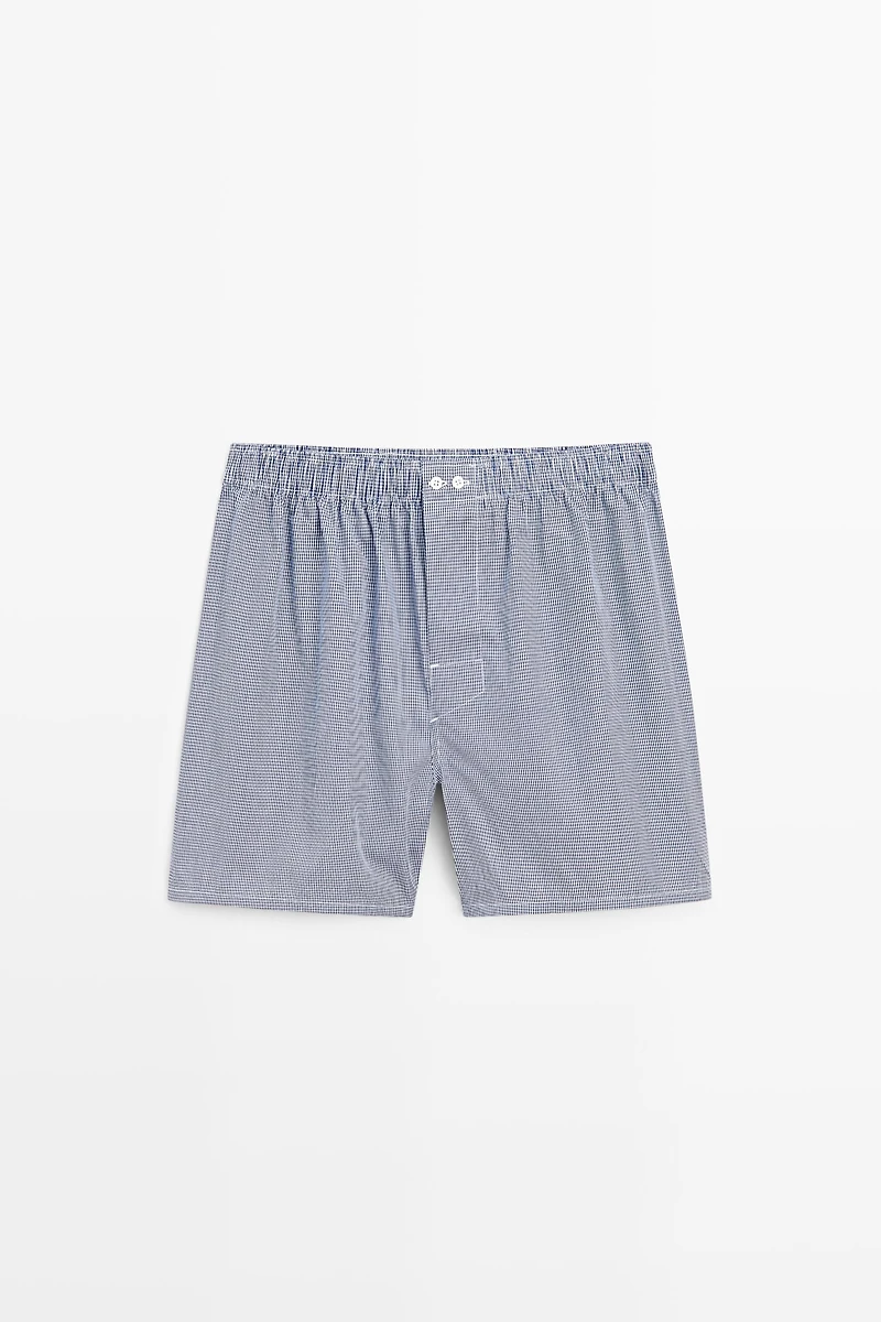 100% cotton micro-check boxers