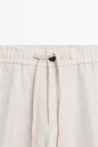 Linen jogger fit trousers