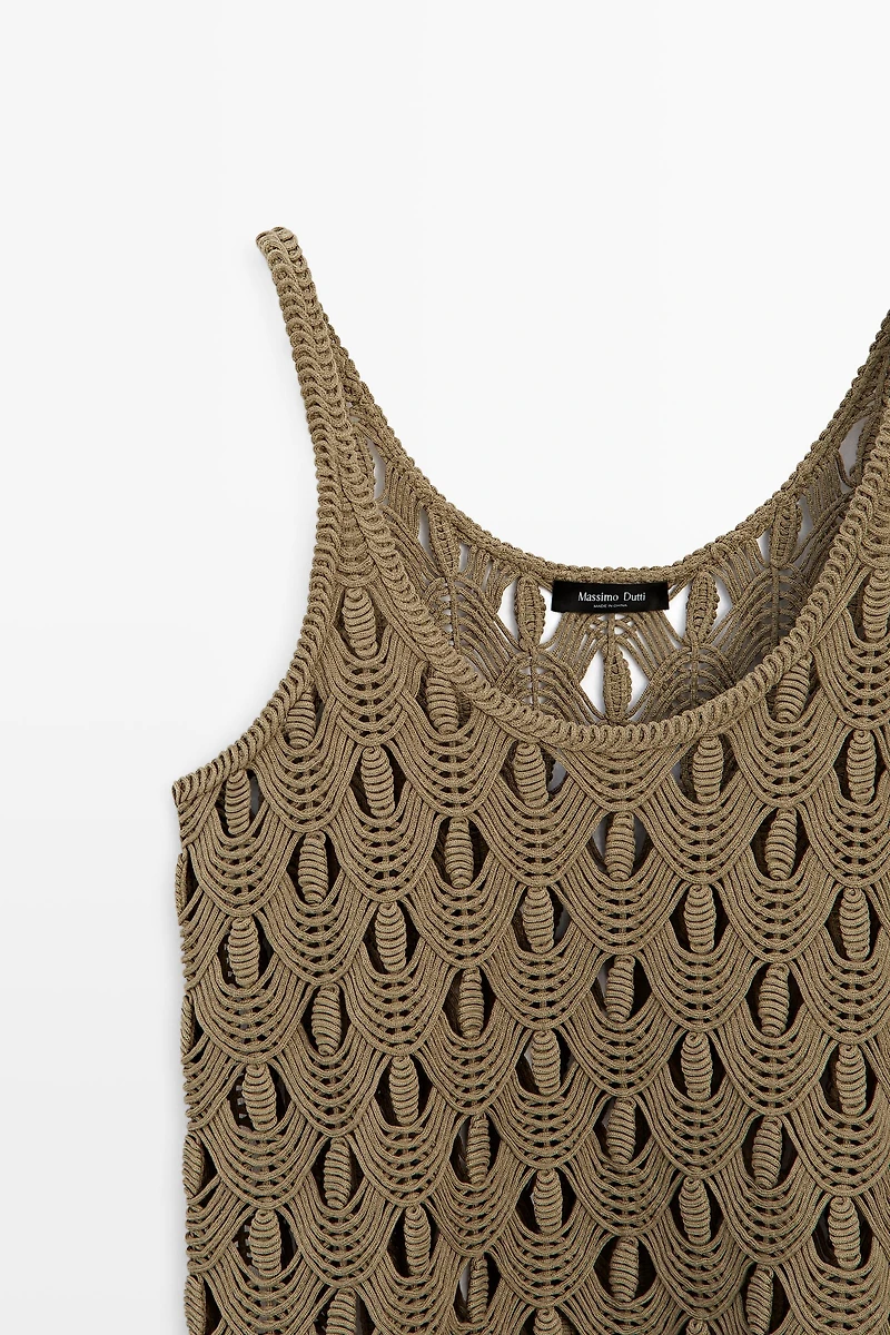 Strappy top with crochet detail