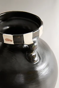 PAINTED STONEWARE VASE