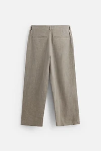 100% WASHED LINEN SUIT PANTS