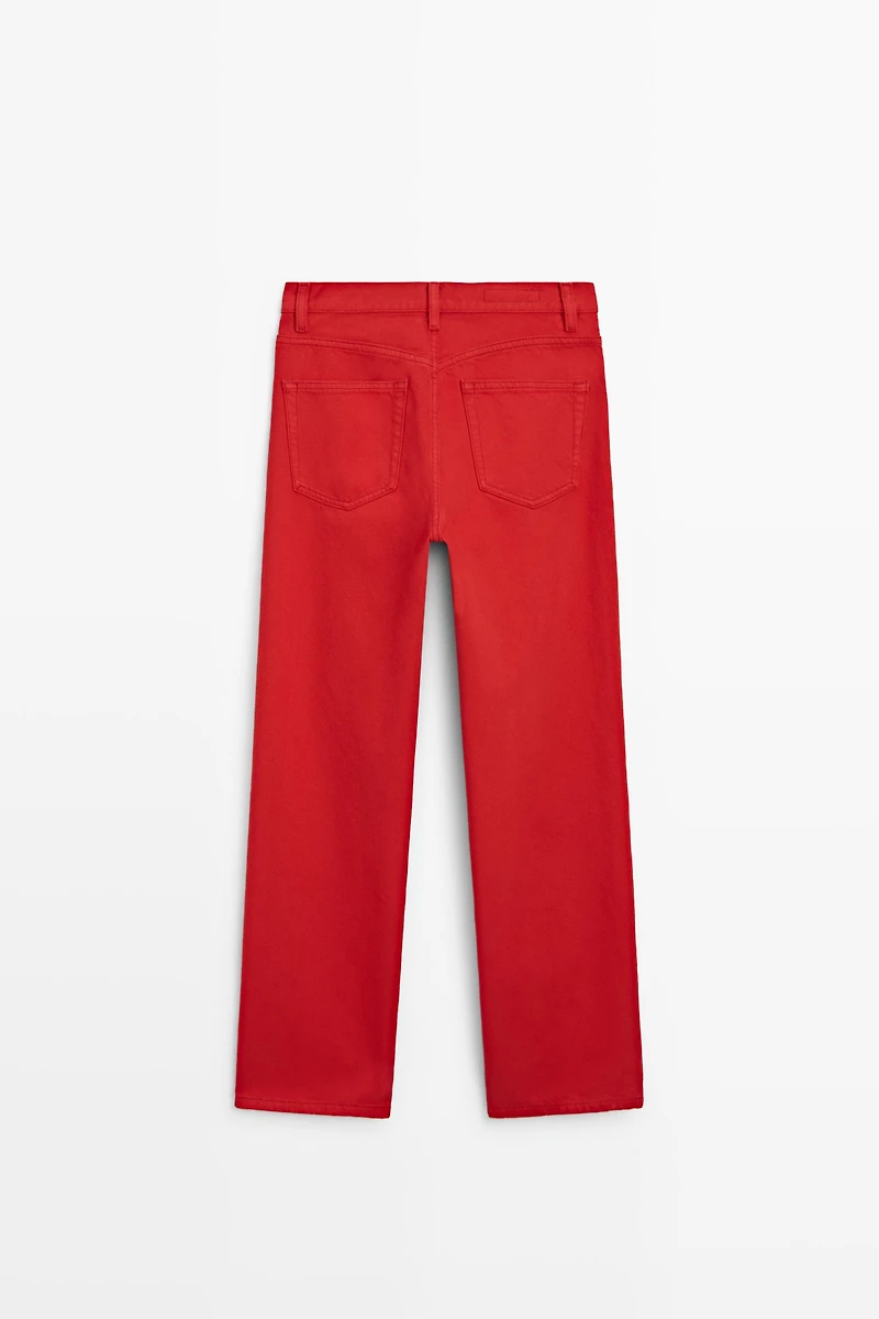Straight-leg high-waist jeans