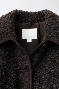 PIPED SHEARLING COAT