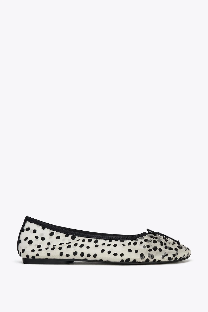 MESH BALLET FLATS WITH BOW