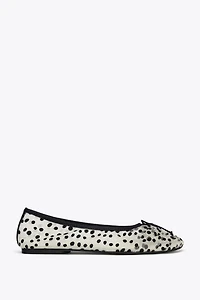 MESH BALLET FLATS WITH BOW
