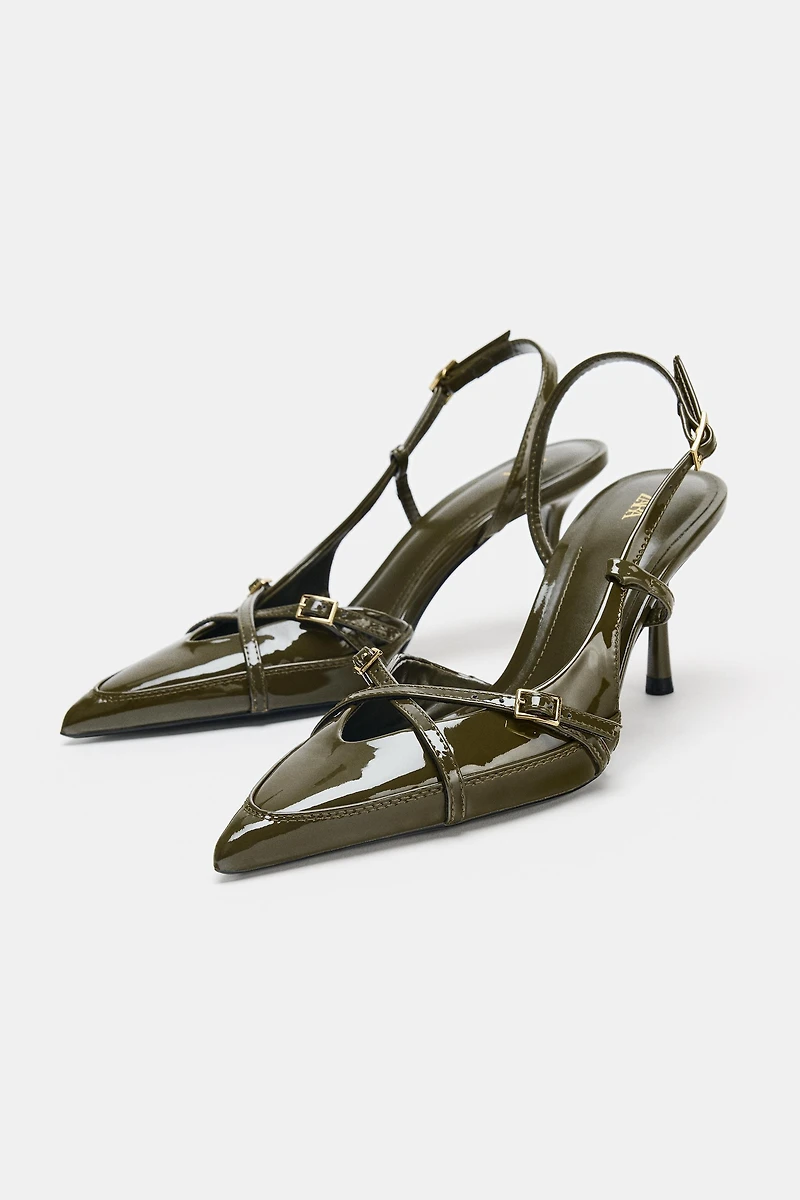 BUCKLED STRAP HEELED SHOES
