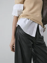 Cotton blend knit sweater