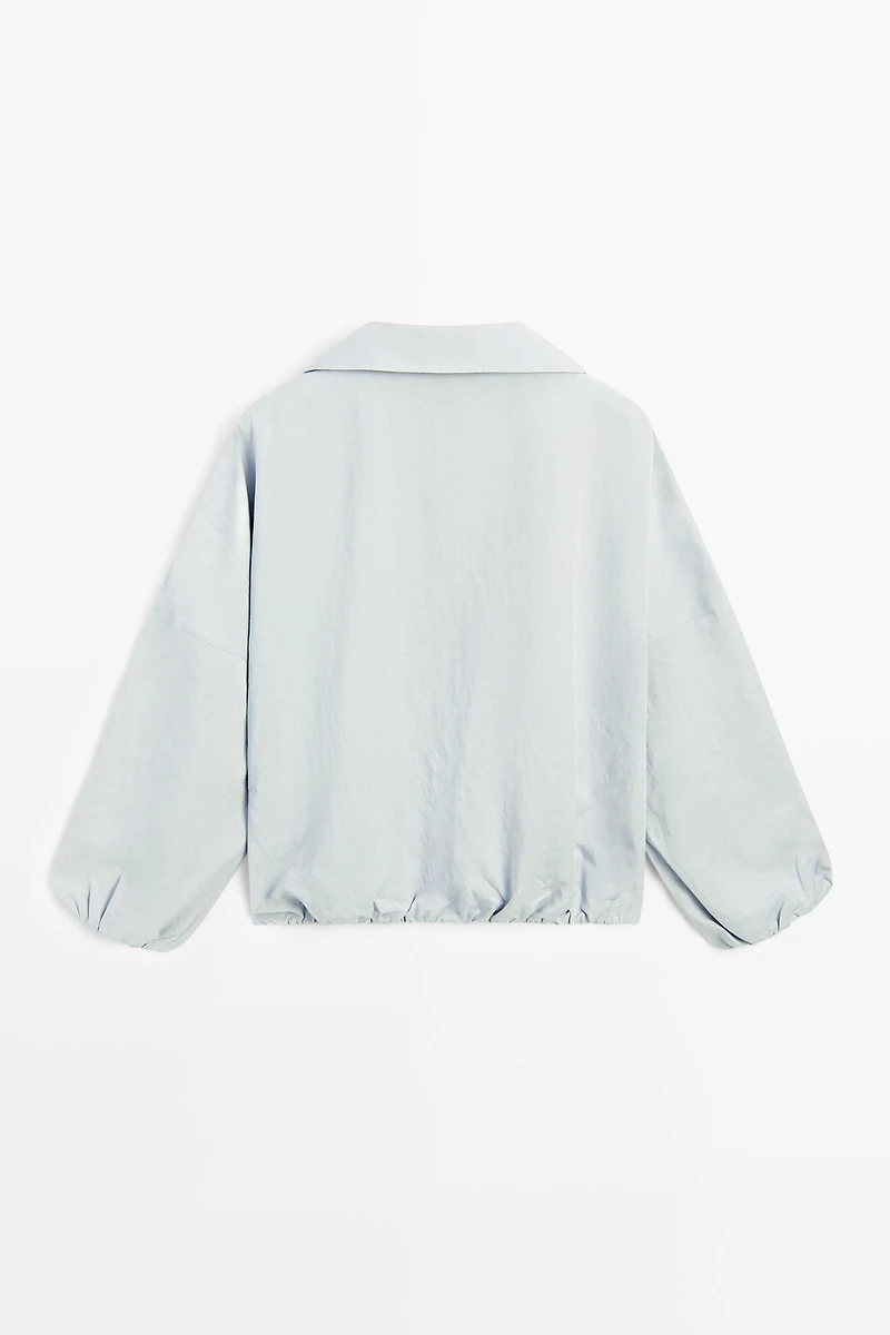 High collar bomber jacket with pocket details