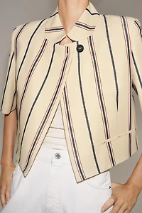 ZW COLLECTION CROPPED STRIPED BLAZER