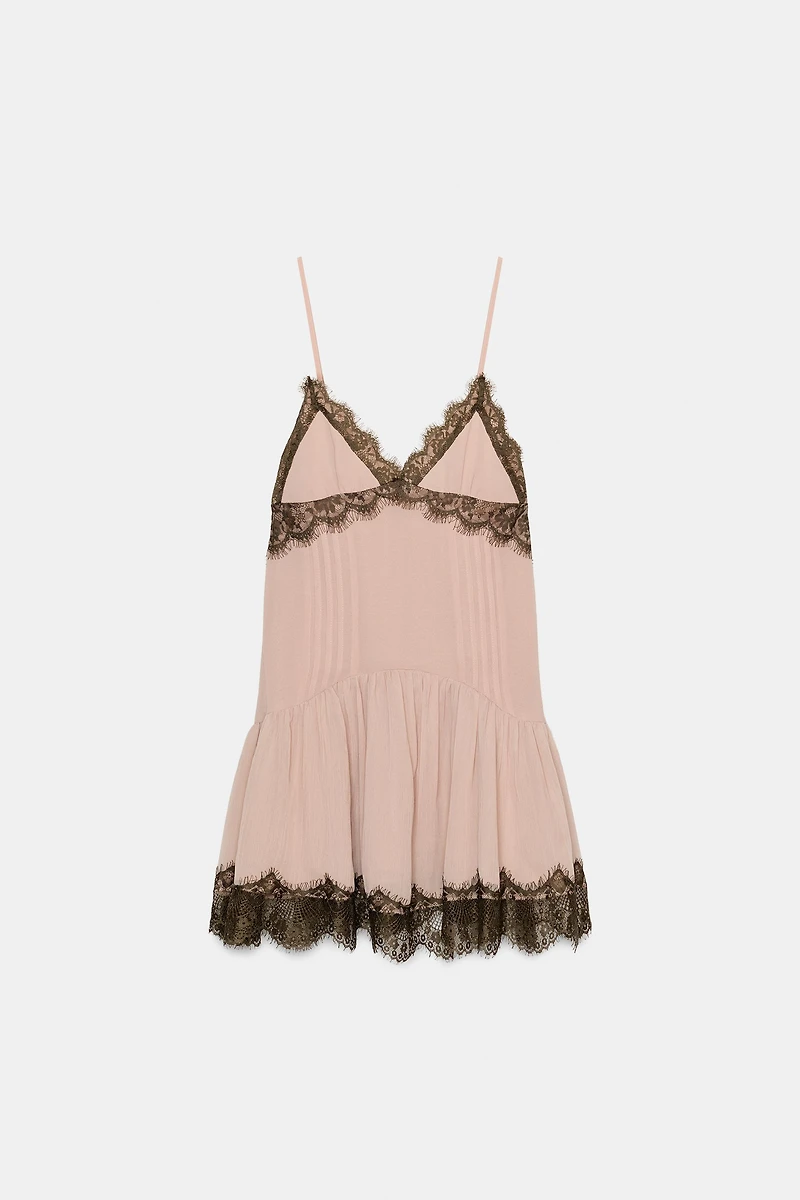 SHORT COMBINATION LACE DRESS