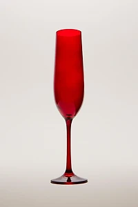 CHRISTMAS EMBOSSED CRYSTALLINE FLUTE GLASS