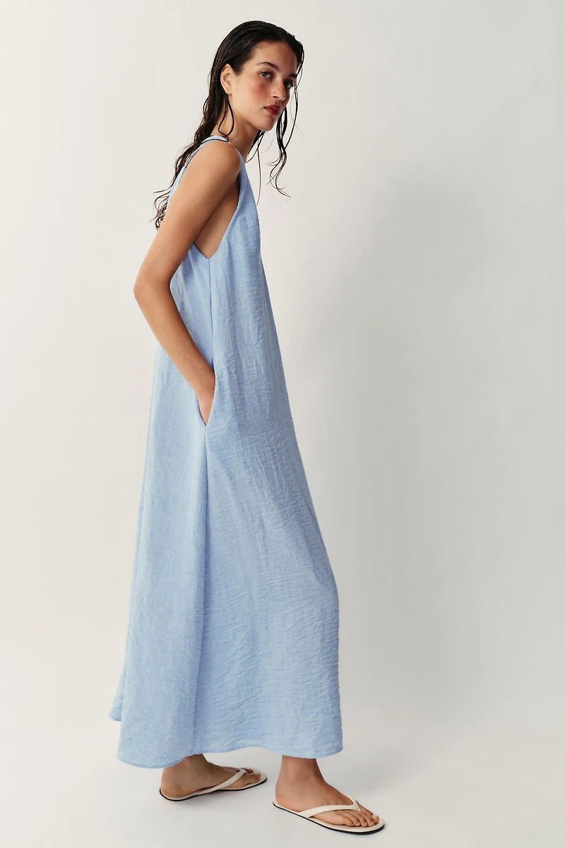 TWISTED SHOULDER LONG DRESS