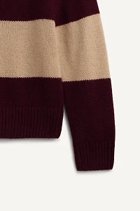 LIMITED EDITION 100% WOOL STRIPED KNIT POLO SHIRT