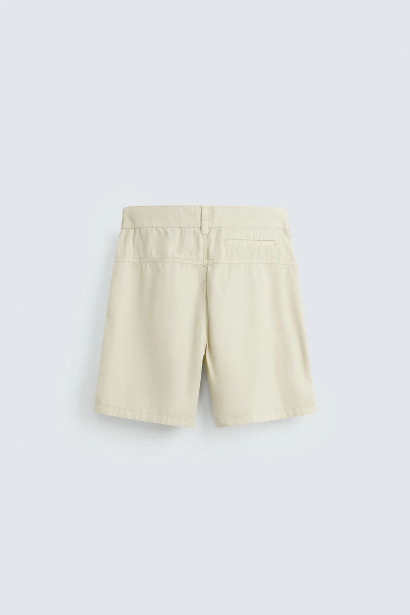 WASHED COTTON BERMUDA SHORTS