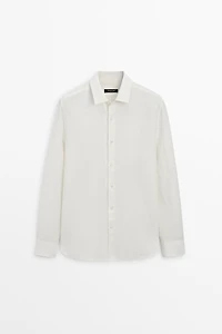 Chemise regular fit en lin mélangé