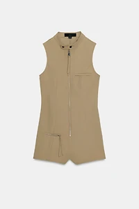 SHORT ZIPPER JUMPSUIT