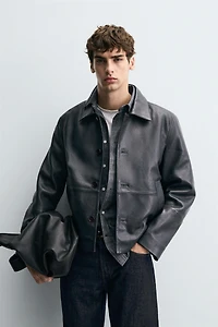 BOXY FIT LEATHER JACKET
