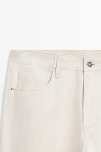 Cotton and linen tapered fit jeans