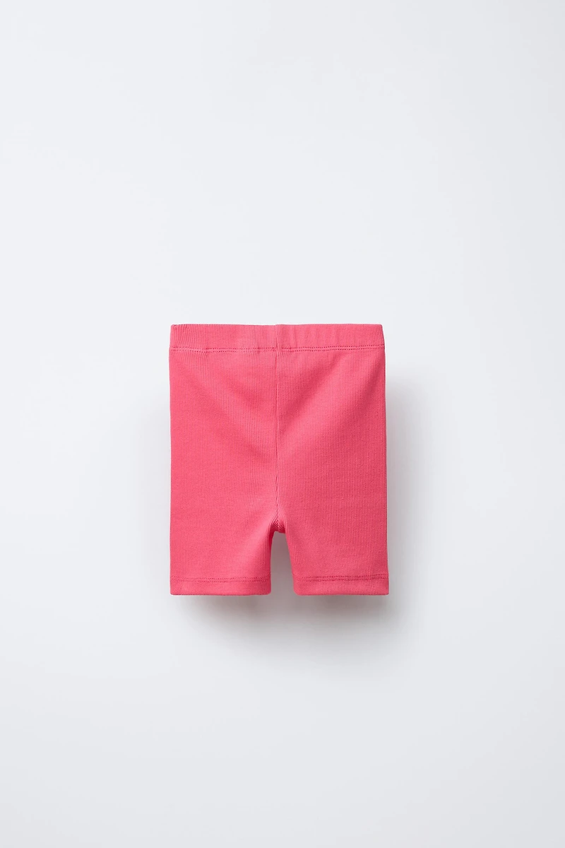 RIB-KNIT BIKE SHORTS